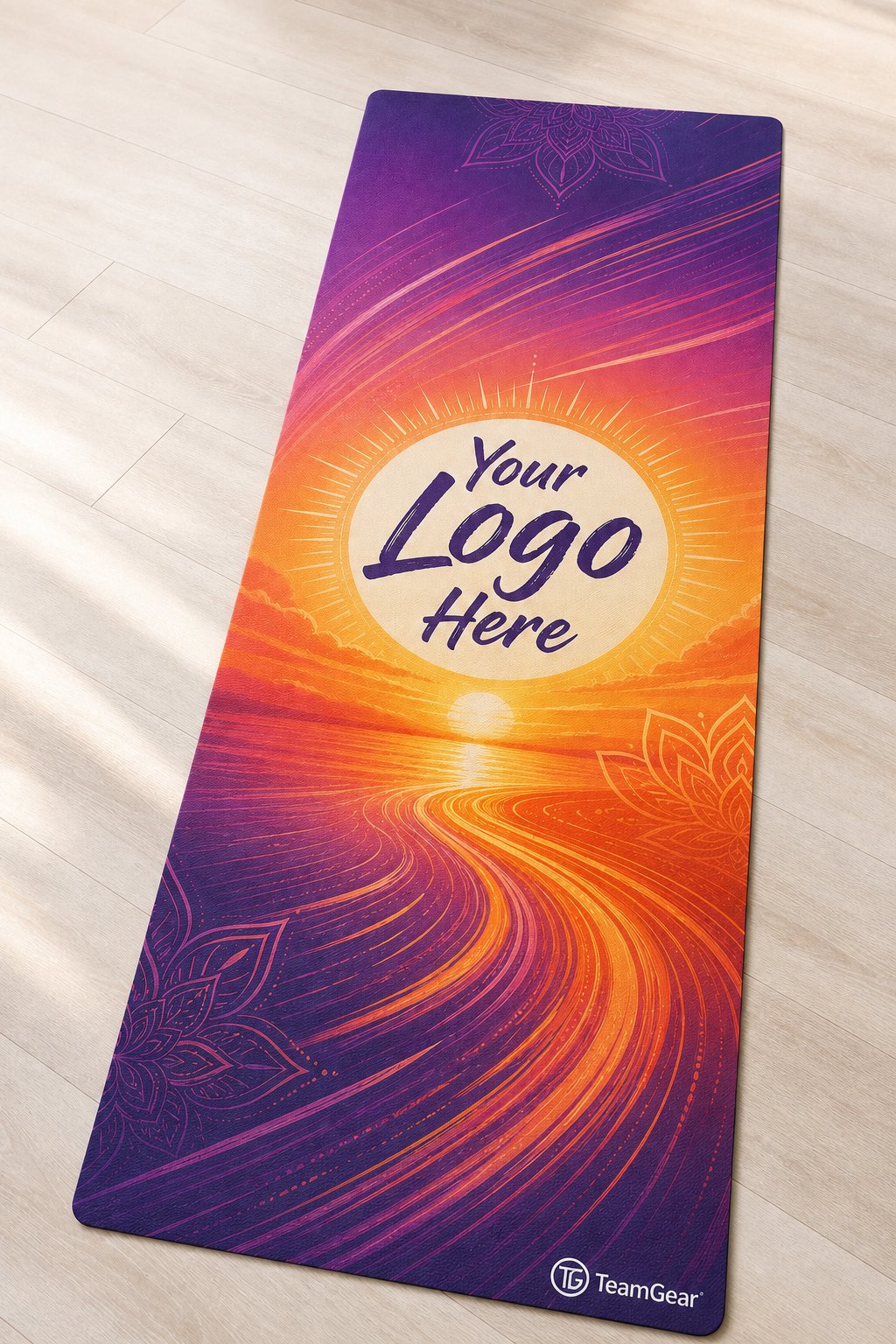 Sunrise Vinyasa Custom Yoga Mat — custom yoga mat studio product photo — TeamGear Canada