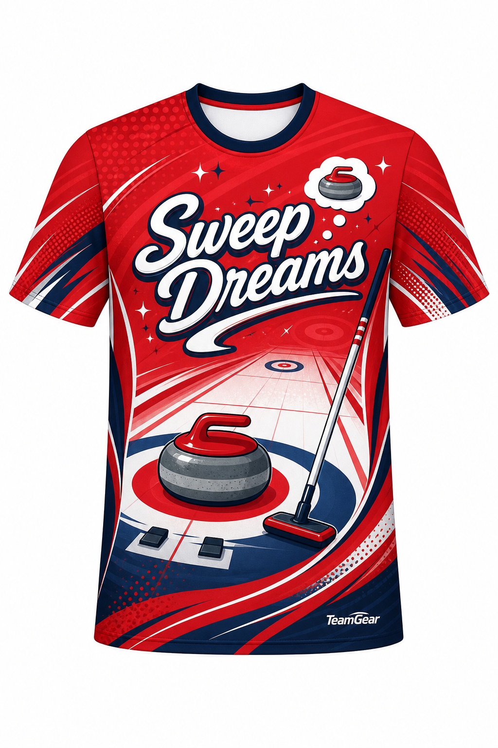 Sweep Dreams Red Curling Jersey design