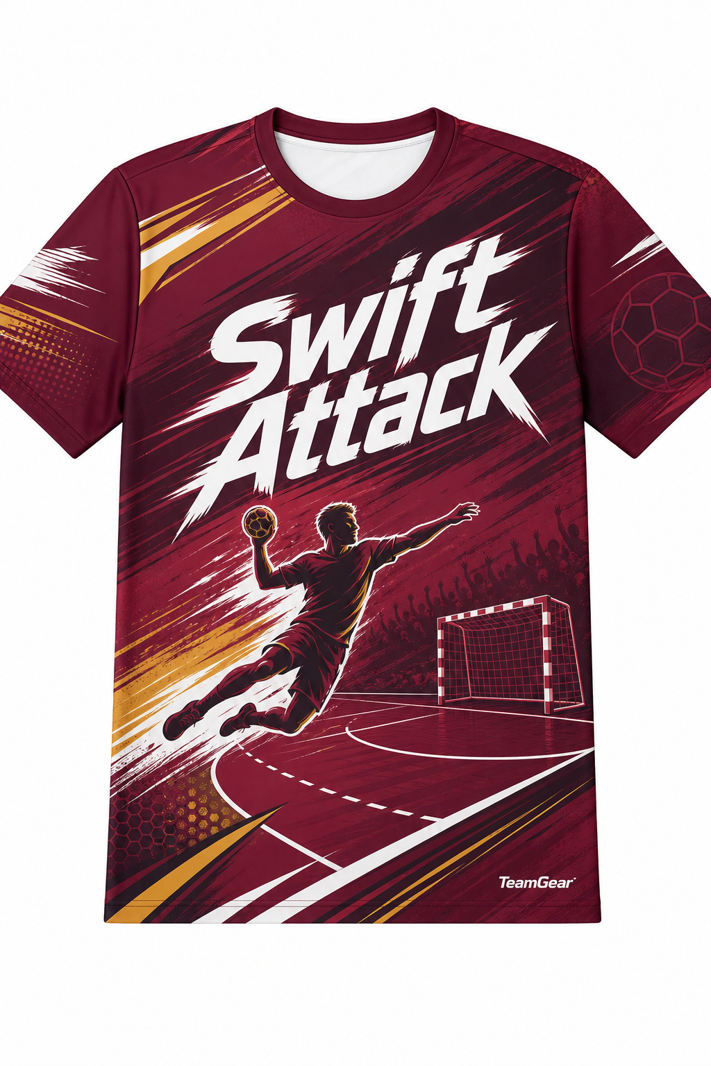 Swift Attack Maroon Handball Jersey design