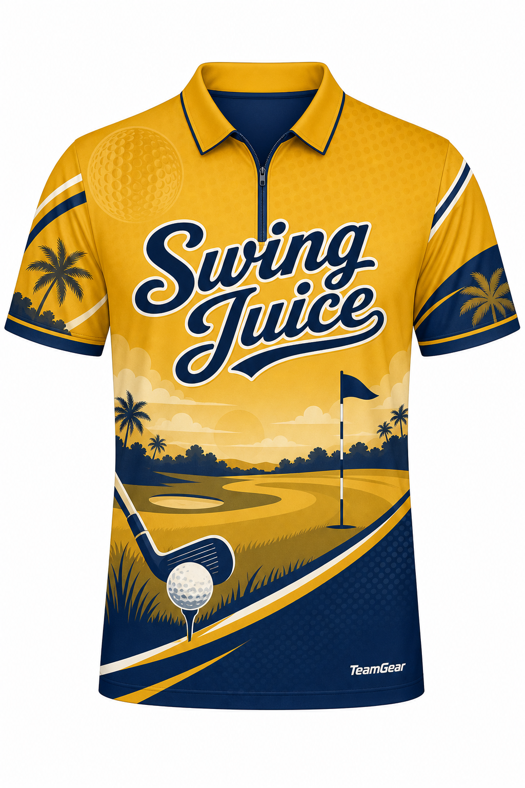 Swing Juice Gold Golf Polo design