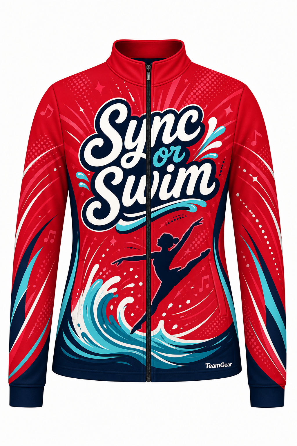 Sync or Swim Red Dance Jacket design