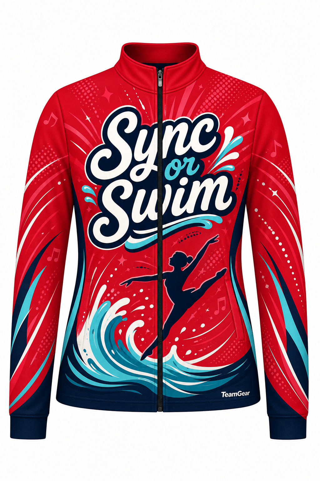 Sync or Swim Red Dance Jacket design