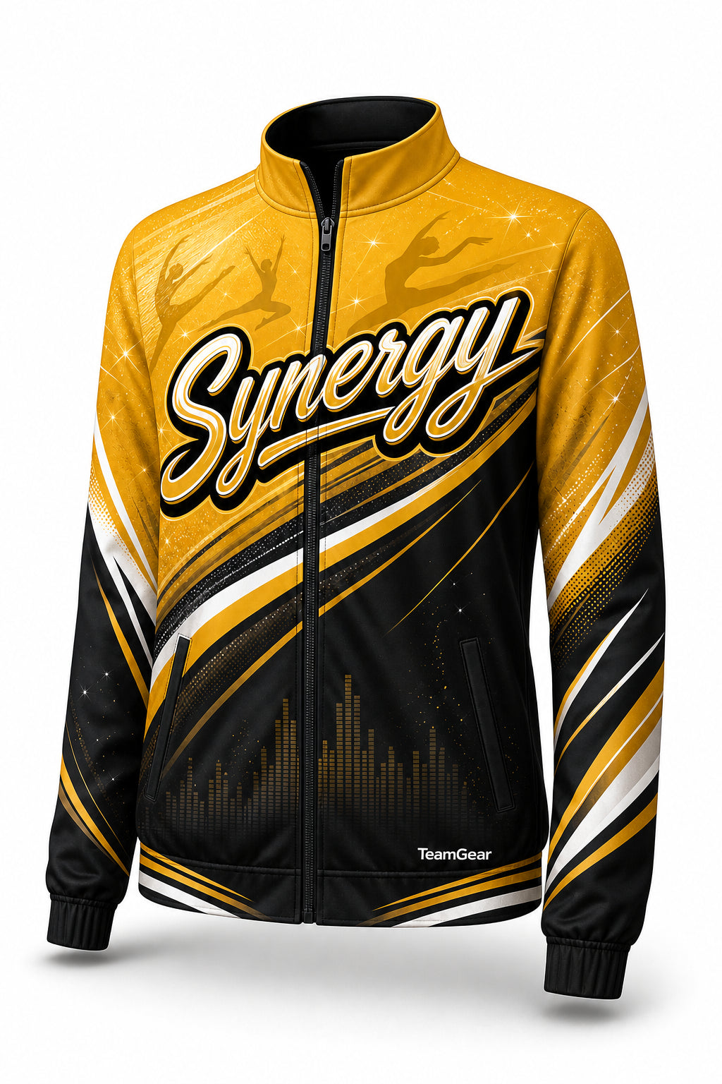 Synergy Gold Dance Jacket - front and back view