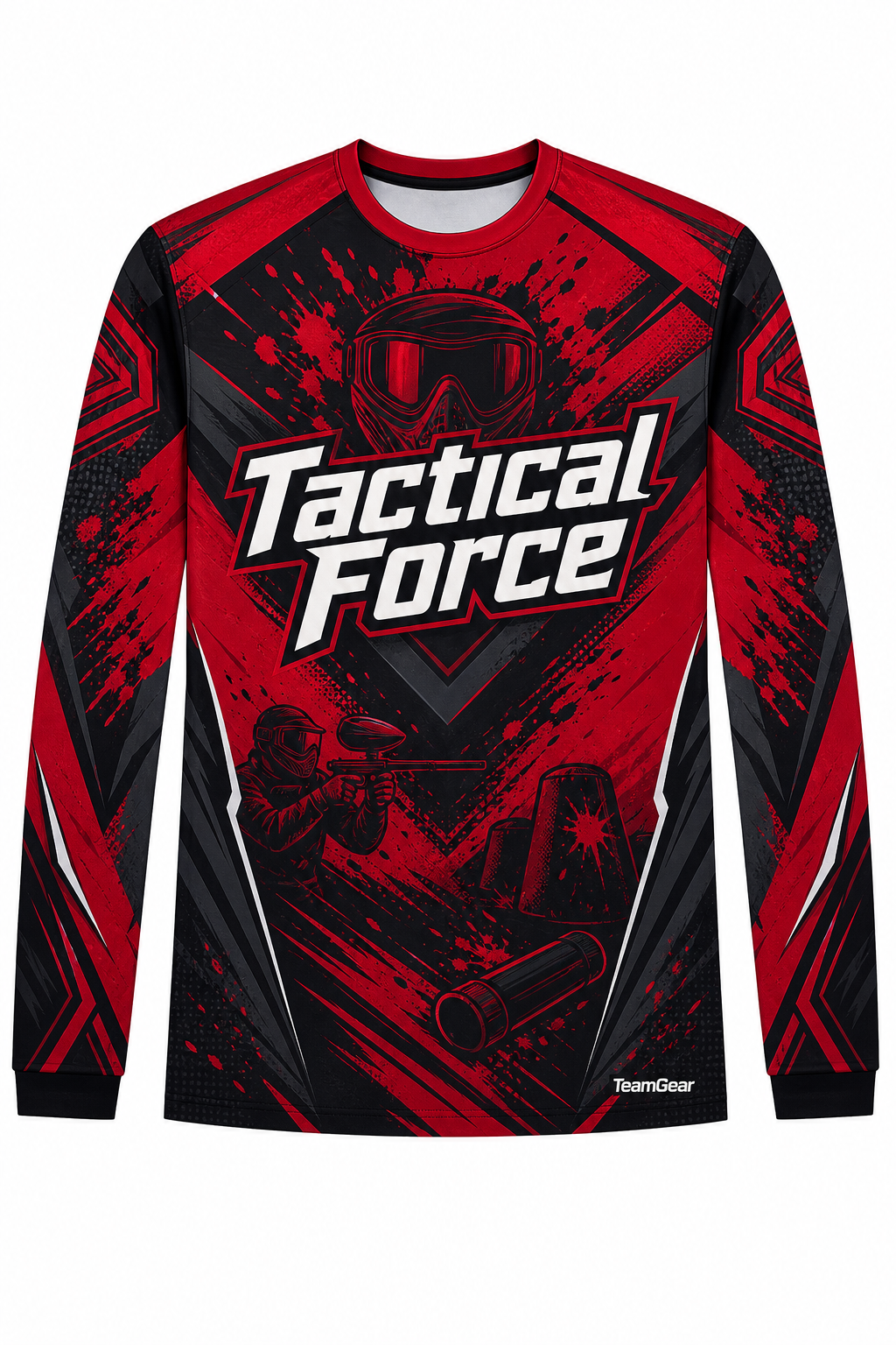 Tactical Force Crimson Long Sleeve Paintball Jersey design