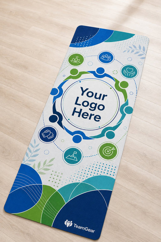 Team Building Custom Yoga Mat — custom yoga mat studio product photo — TeamGear Canada
