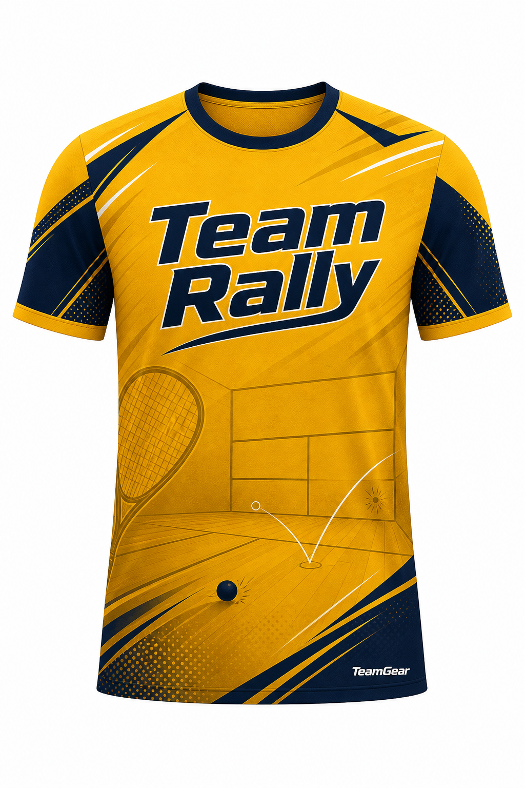 Team Rally Gold Squash Jersey with name and number