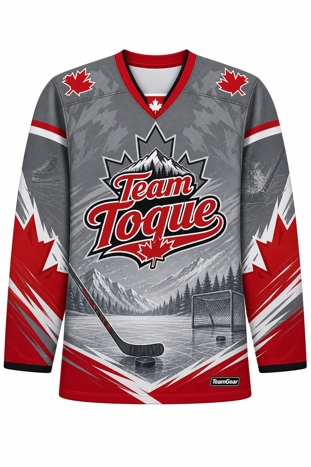Team Toque Grey Hockey Jersey design