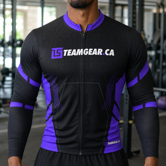 TeamGear Canada Batting Jacket - Full Zipper — custom jacket worn on model — TeamGear Canada