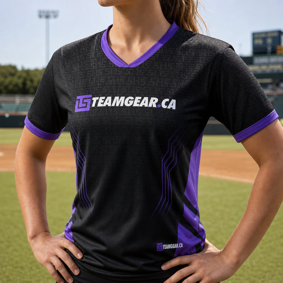 TeamGear Canada Fully Sublimated Softball/Baseball Jersey — custom baseball jersey worn on model — TeamGear Canada