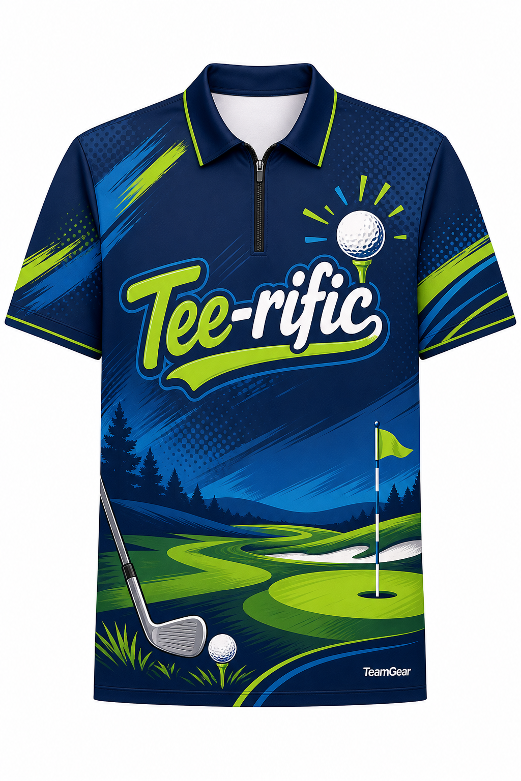 Tee-rific Navy Golf Polo design