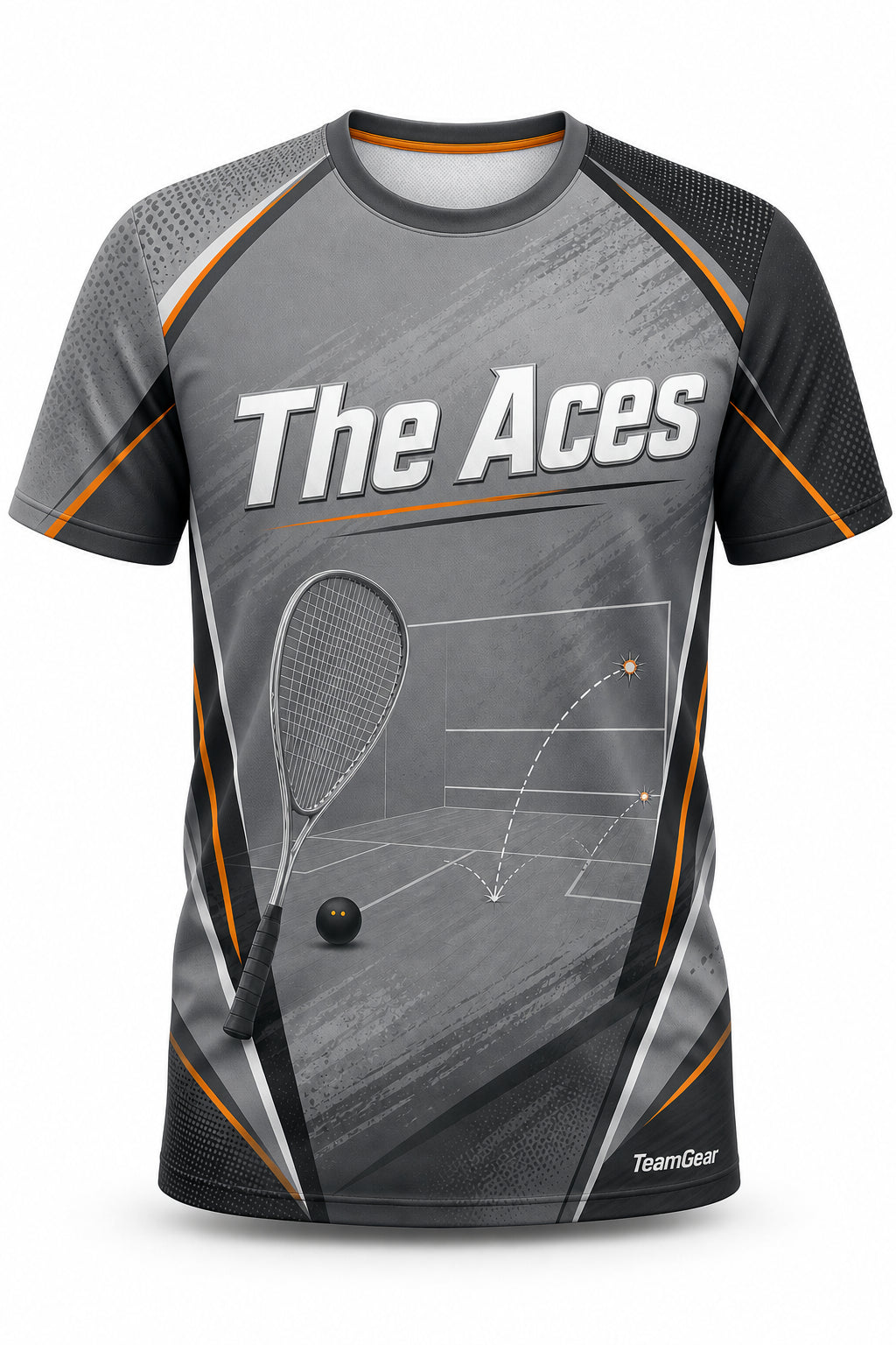 The Aces Grey Squash Jersey - front and back view