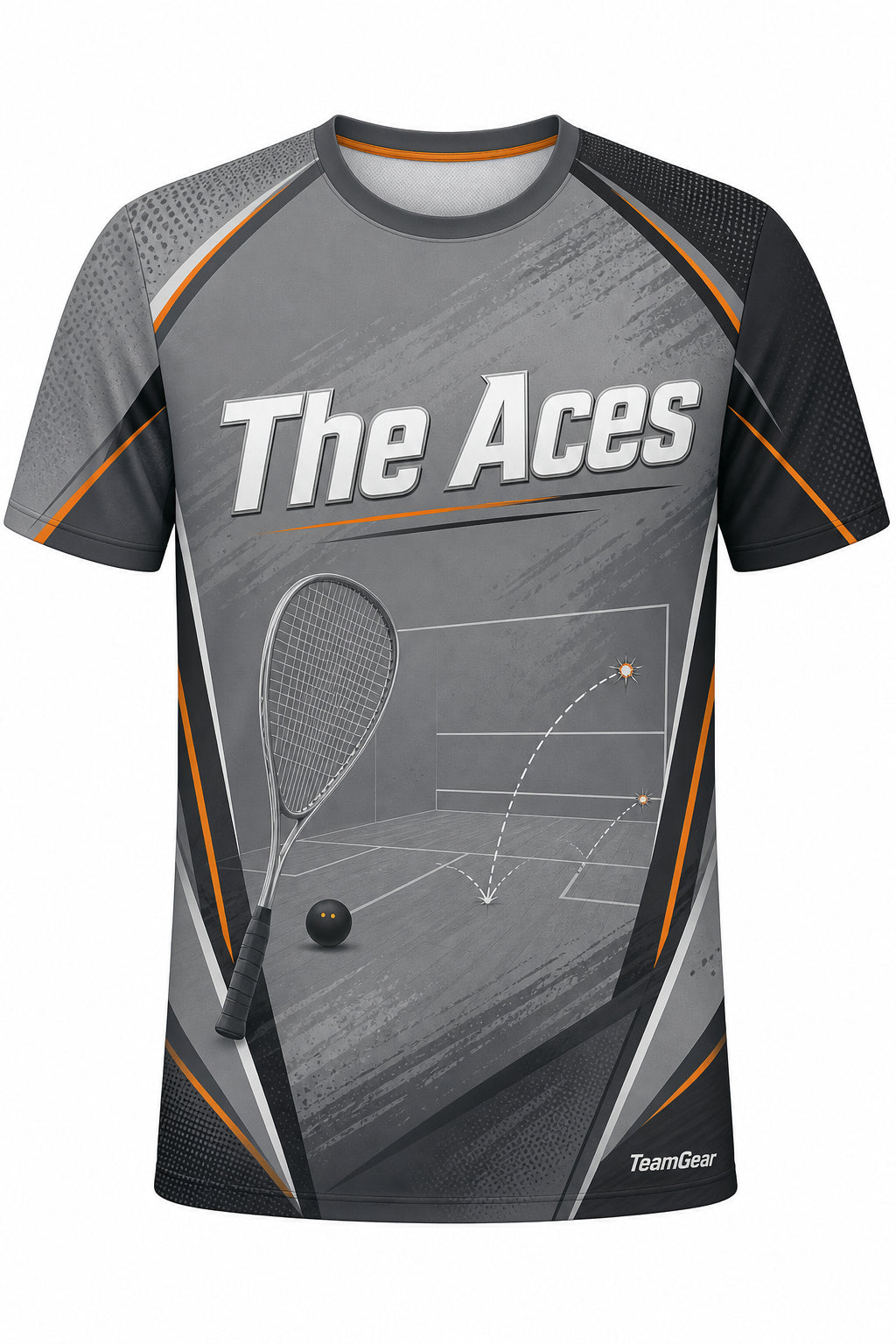 The Aces Grey Squash Jersey with name and number