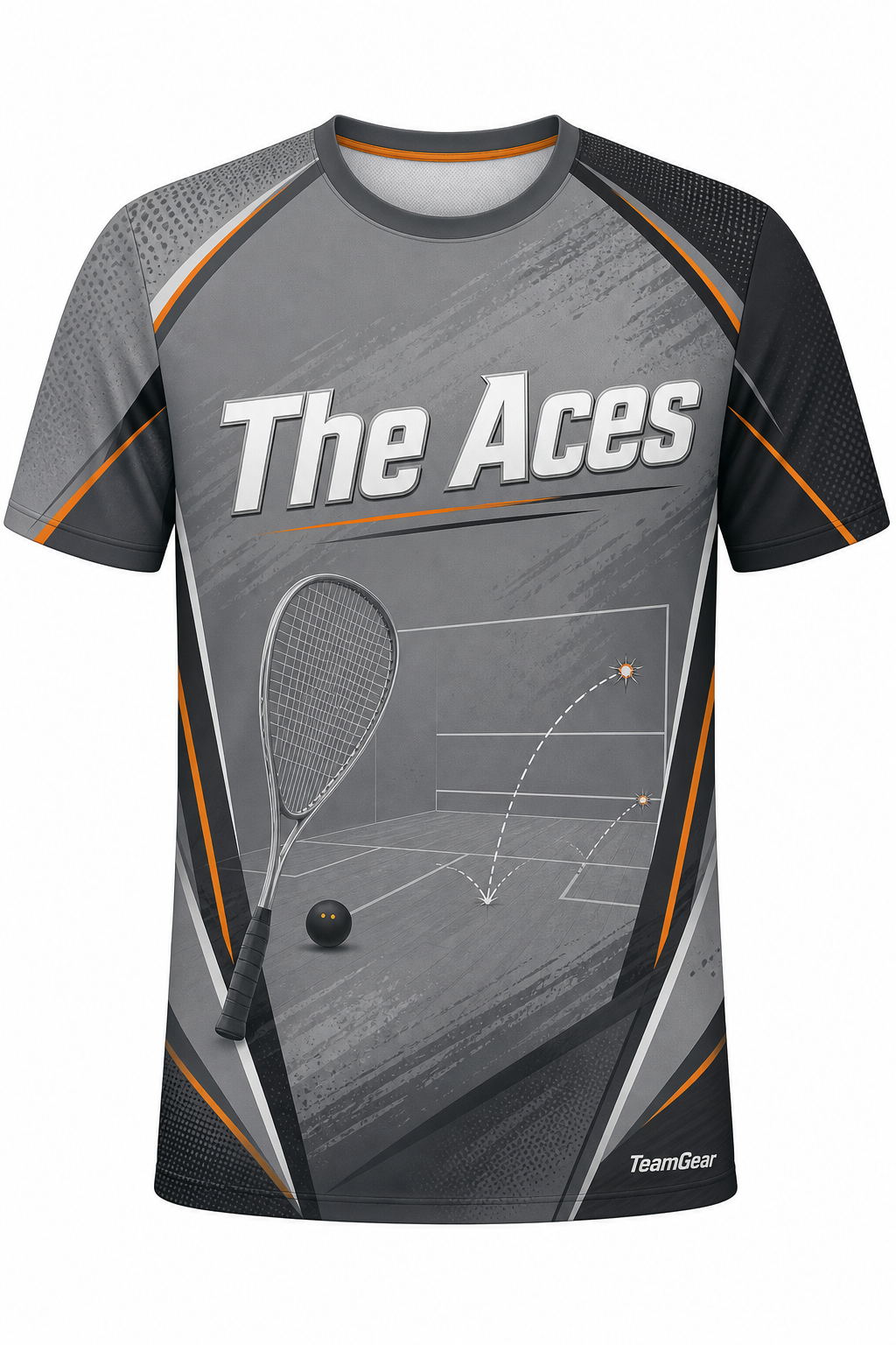 The Aces Grey Squash Jersey with name and number