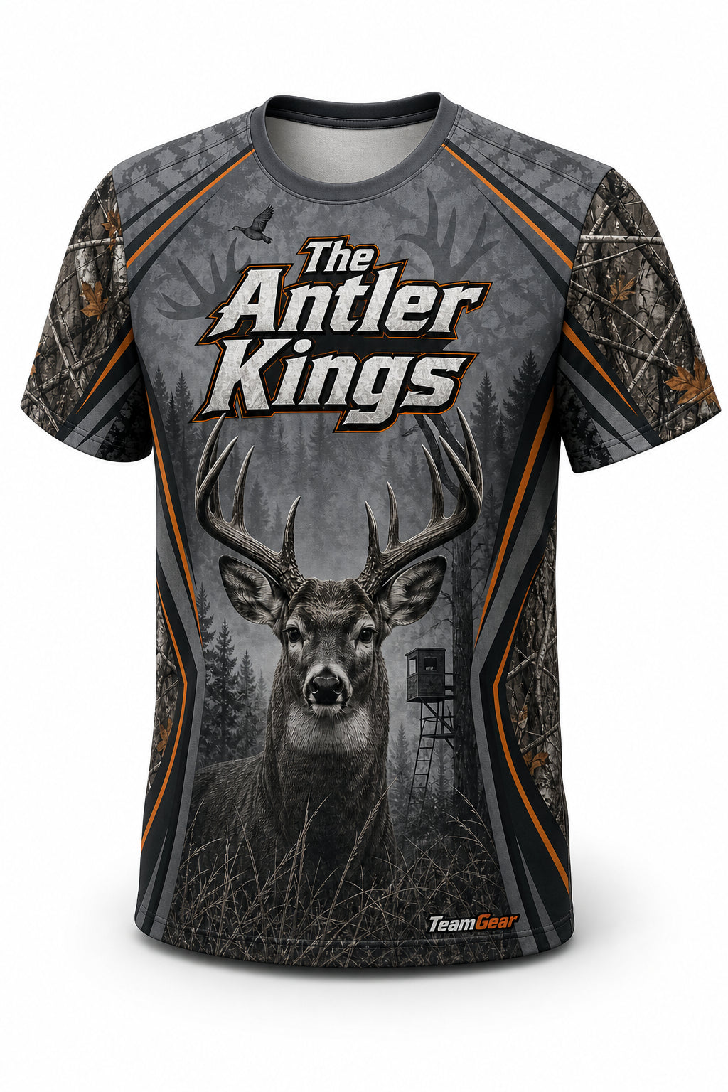The Antler Kings Grey Hunting Jersey - front and back view