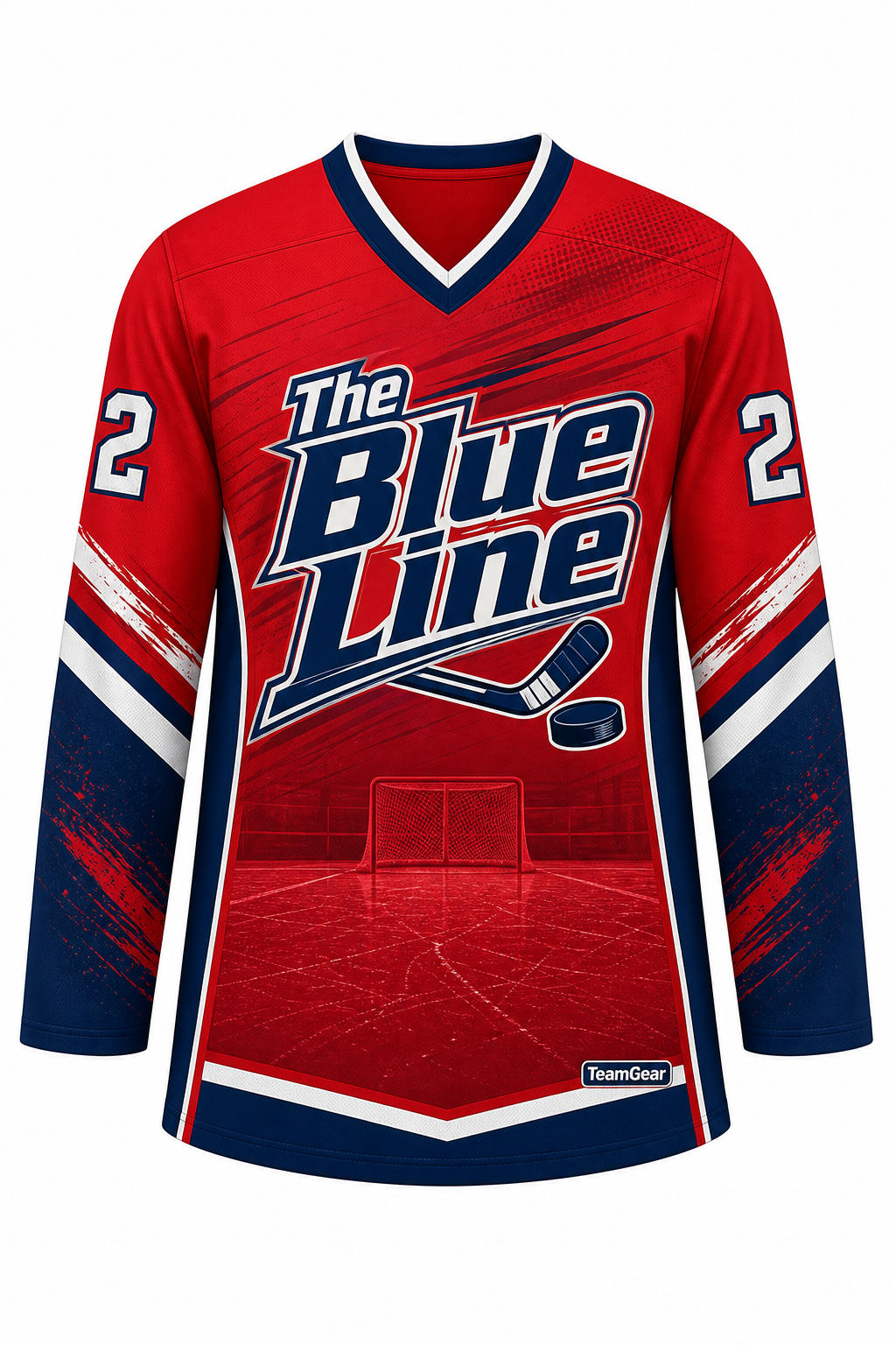 The Blue Line Red Hockey Jersey design
