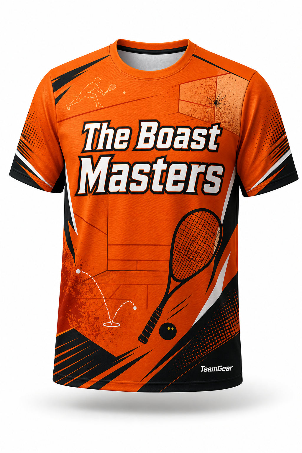 The Boast Masters Orange Squash Jersey - front and back view