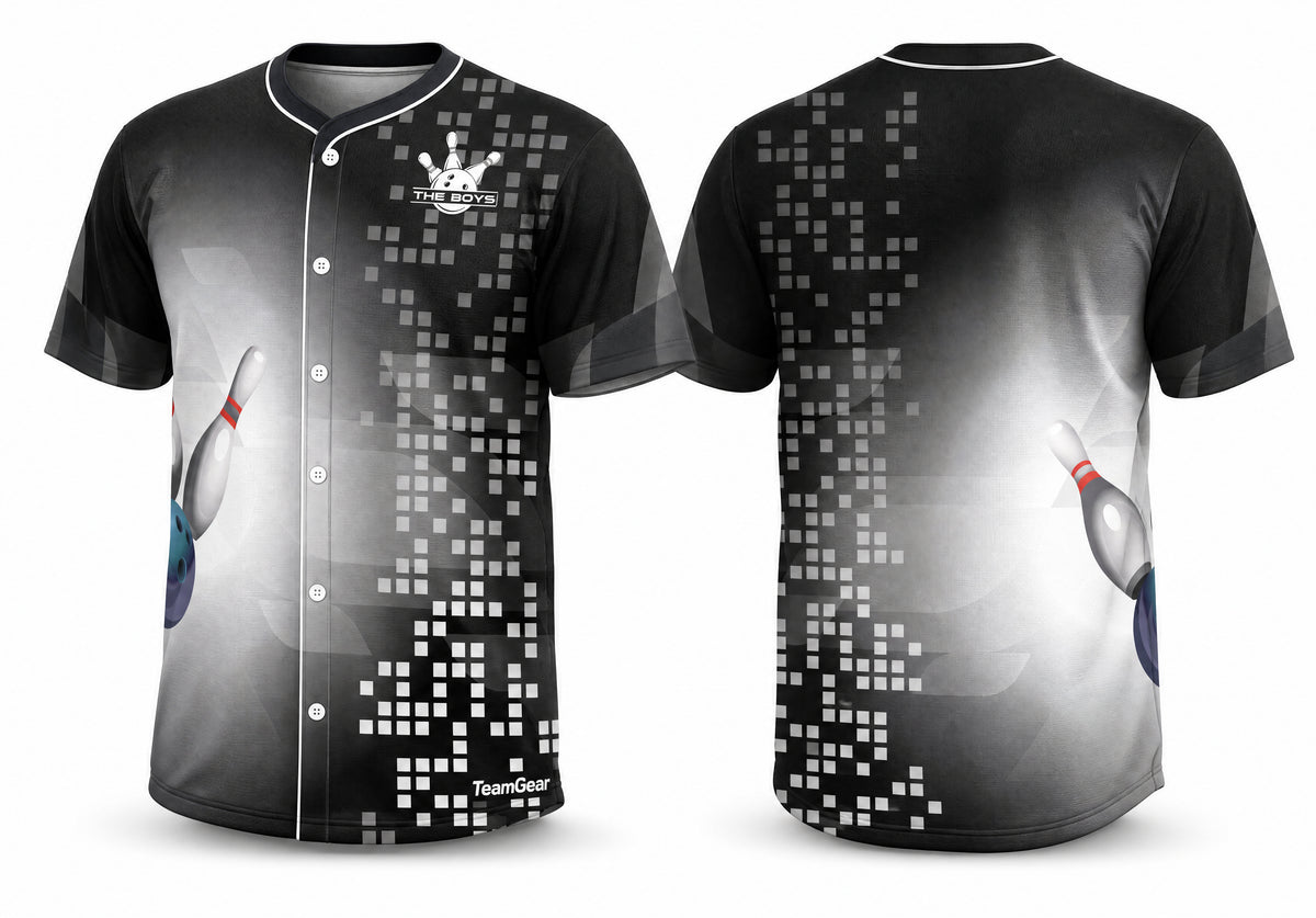 The Boys Grey Bowling Jersey - front and back view