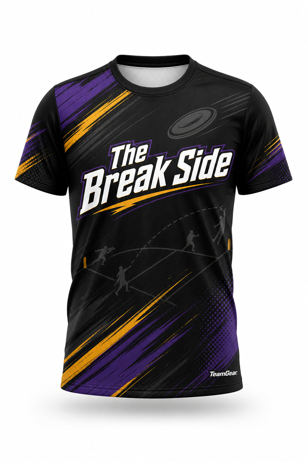 The Break Side Black Ultimate Frisbee Jersey - front and back view