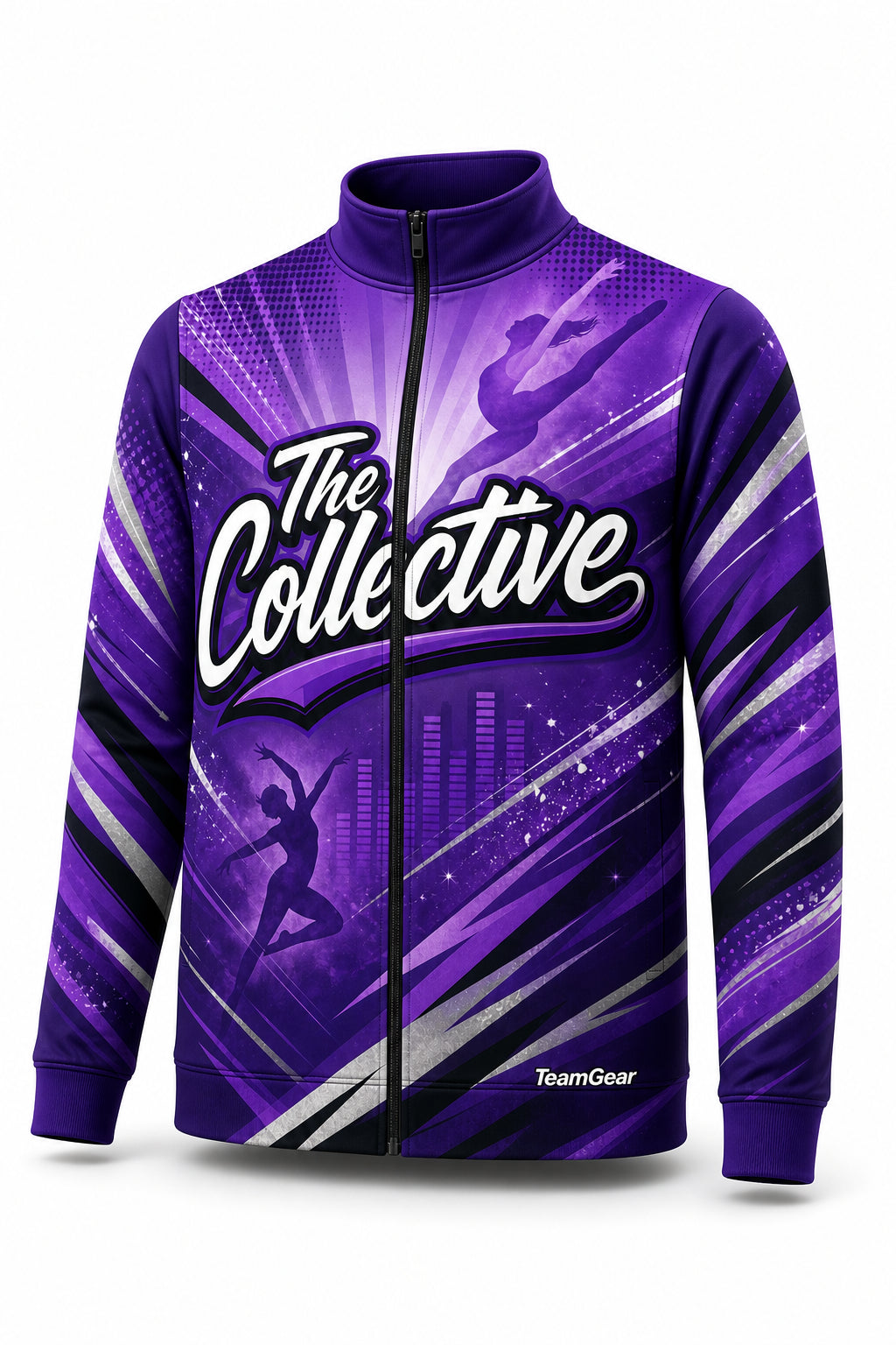 The Collective Purple Dance Jacket - front and back view