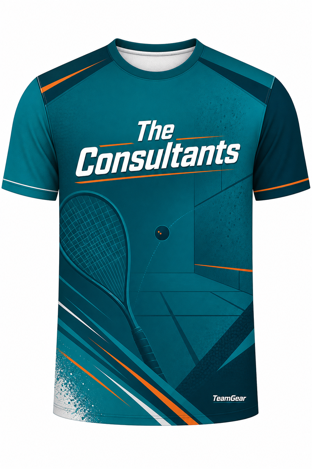 The Consultants Teal Squash Jersey with name and number