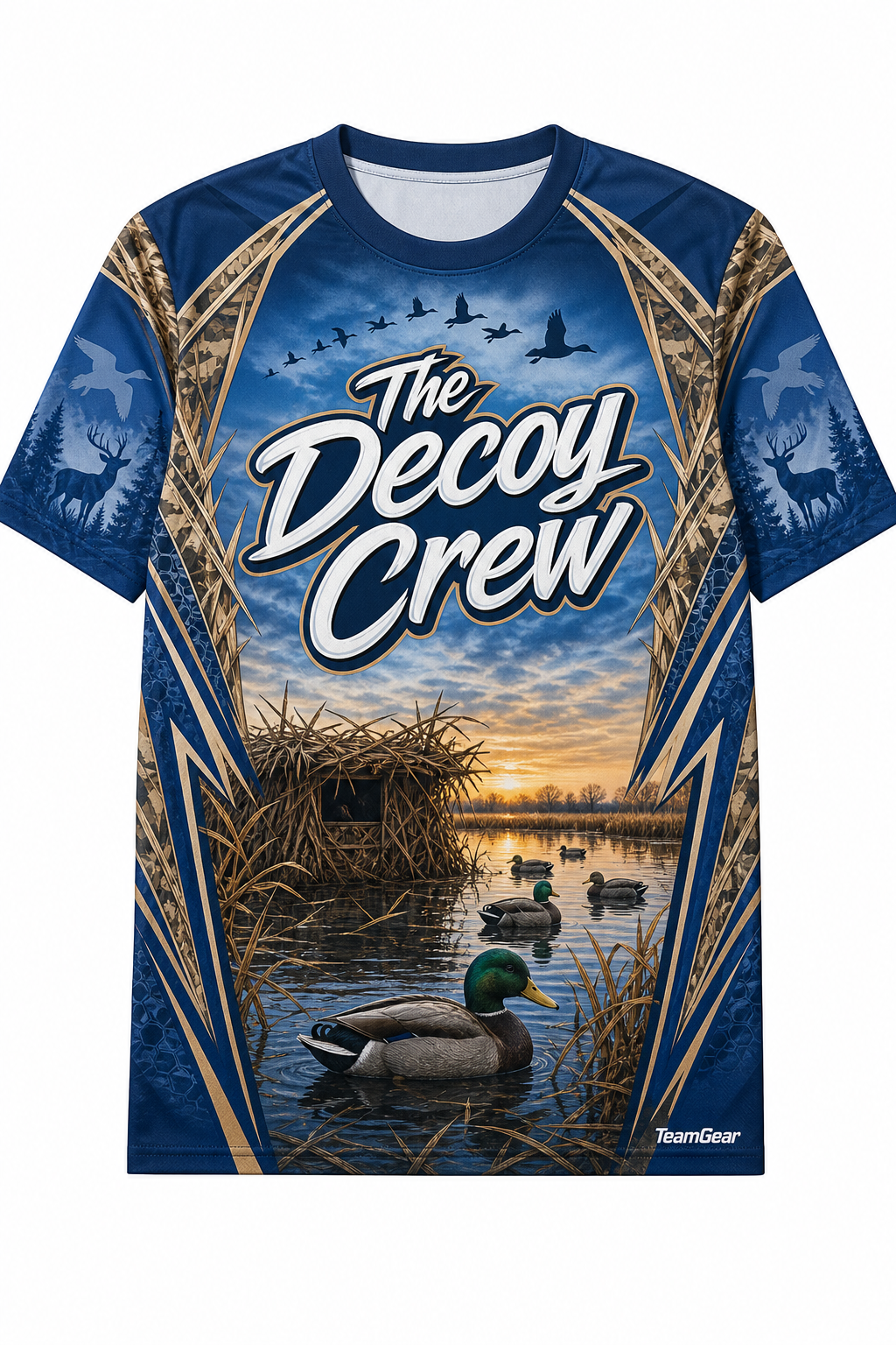 The Decoy Crew Blue Hunting Jersey design