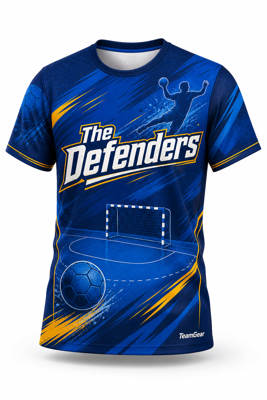 The Defenders Blue Handball Jersey - front and back view