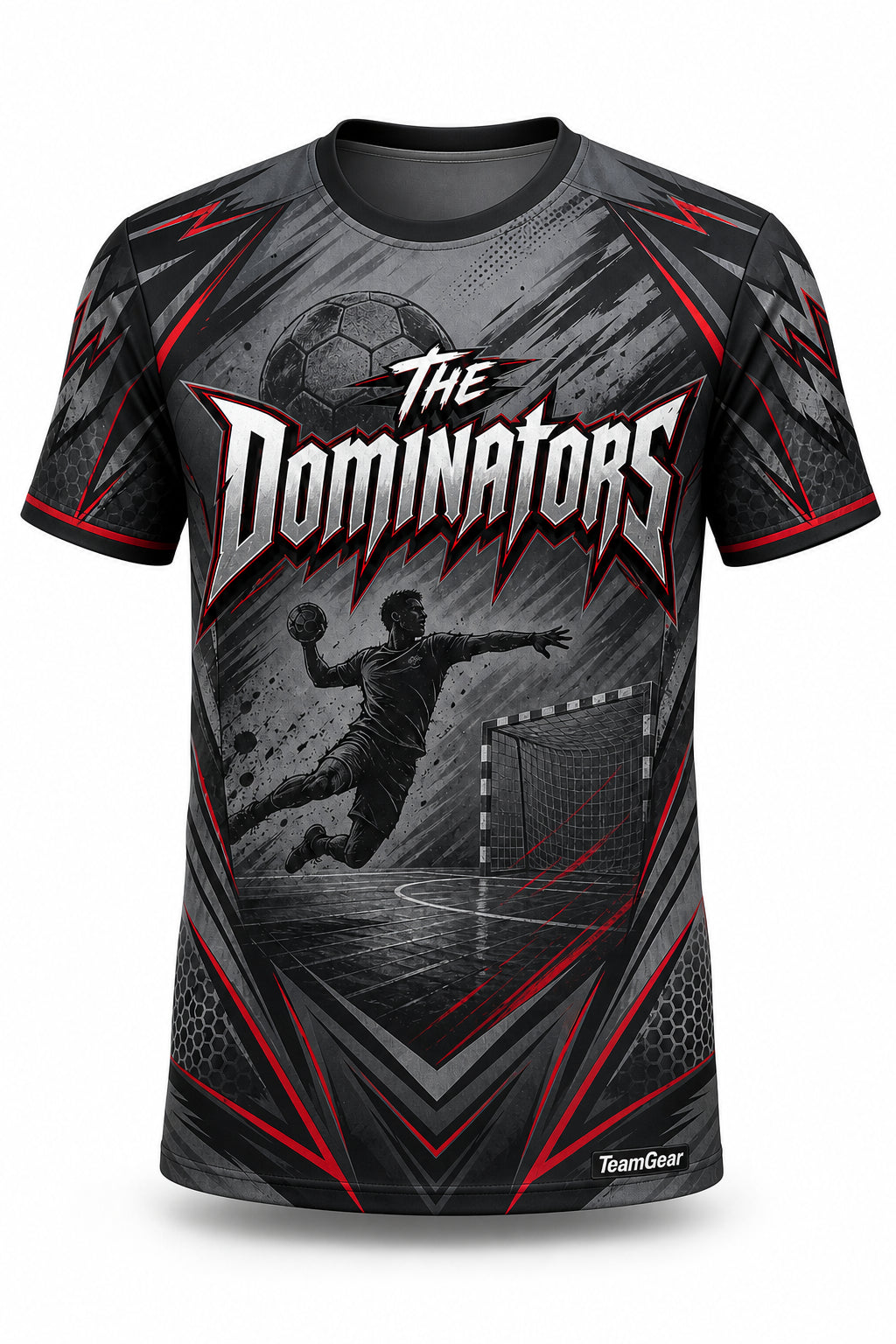 The Dominators Grey Handball Jersey - front and back view