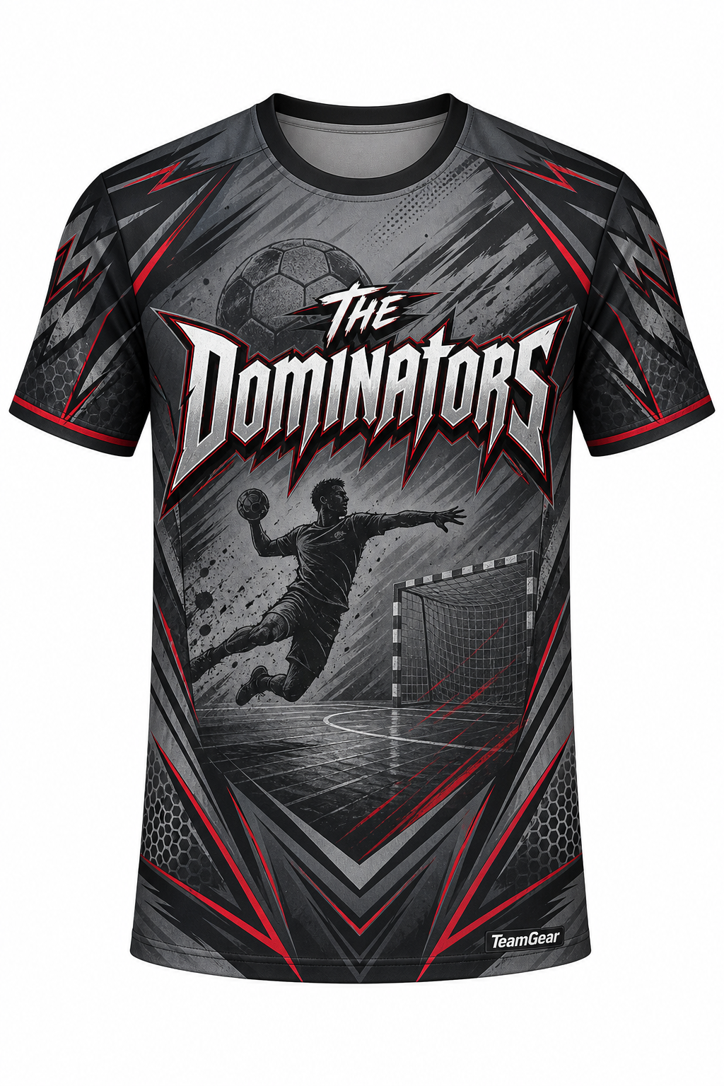 The Dominators Grey Handball Jersey design