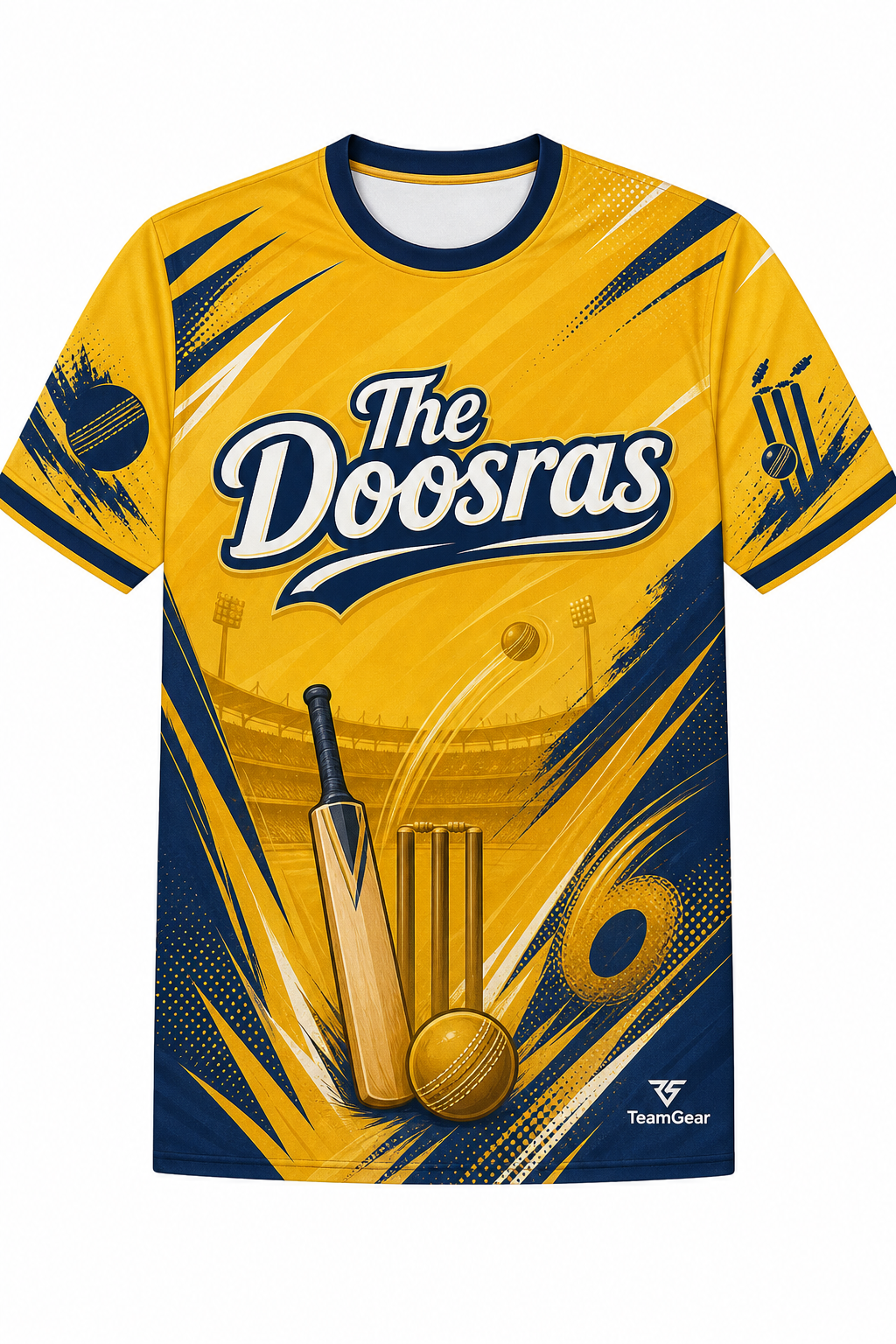 The Doosras Gold Cricket Jersey design