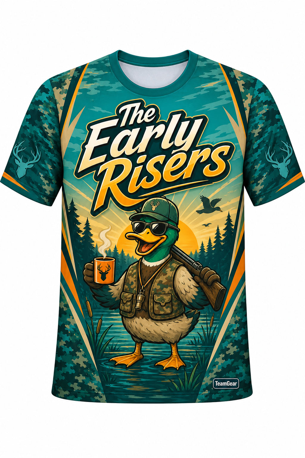 The Early Risers Teal Hunting Jersey design