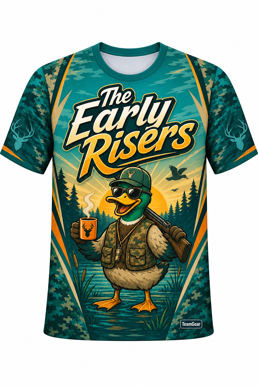 The Early Risers Teal Hunting Jersey design