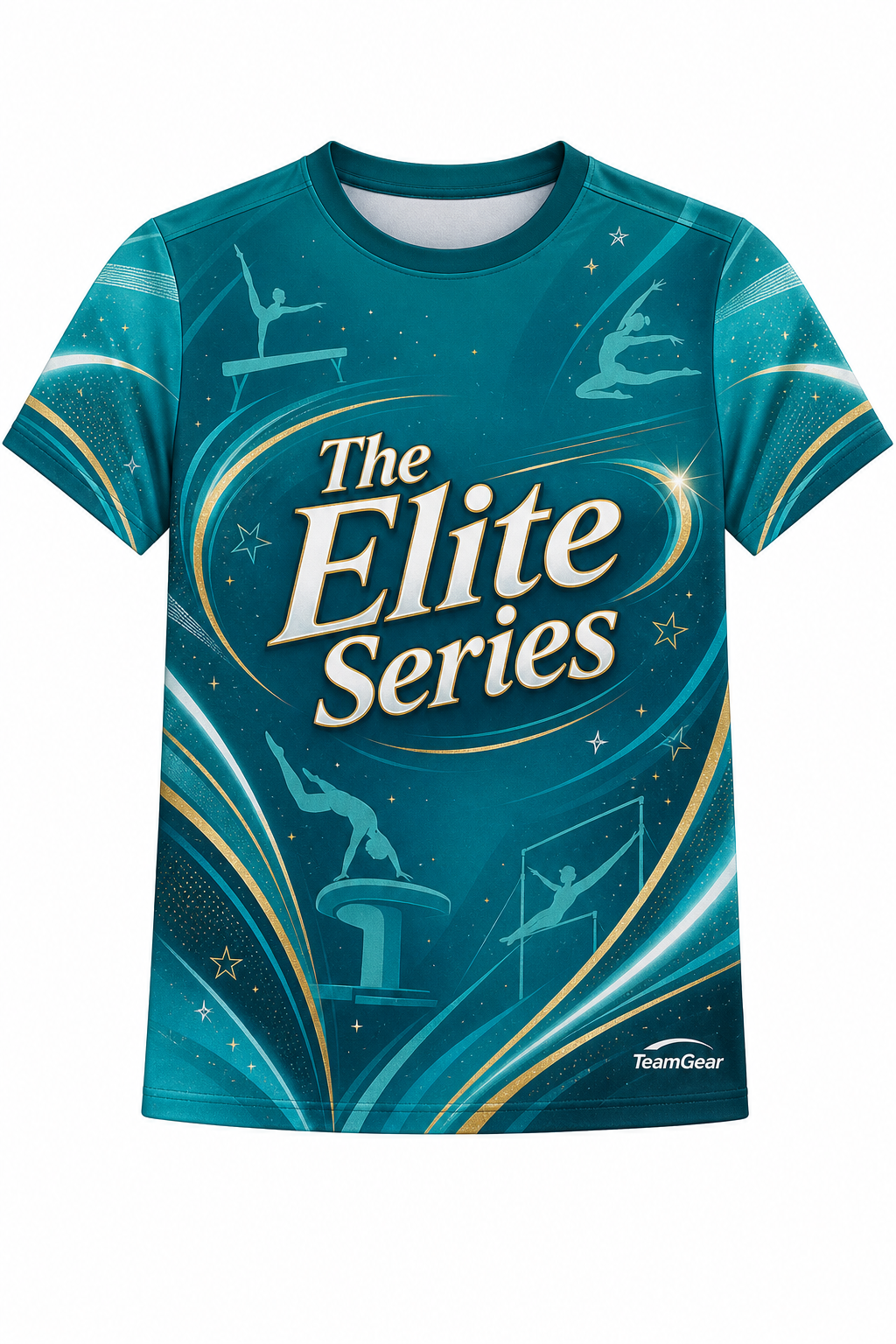The Elite Series Teal Gymnastics Jersey with name and number