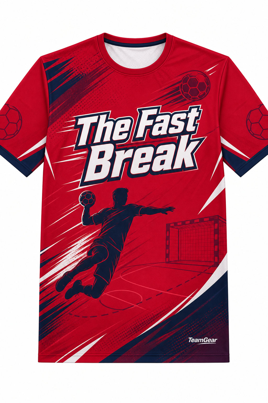 The Fast Break Crimson Handball Jersey design