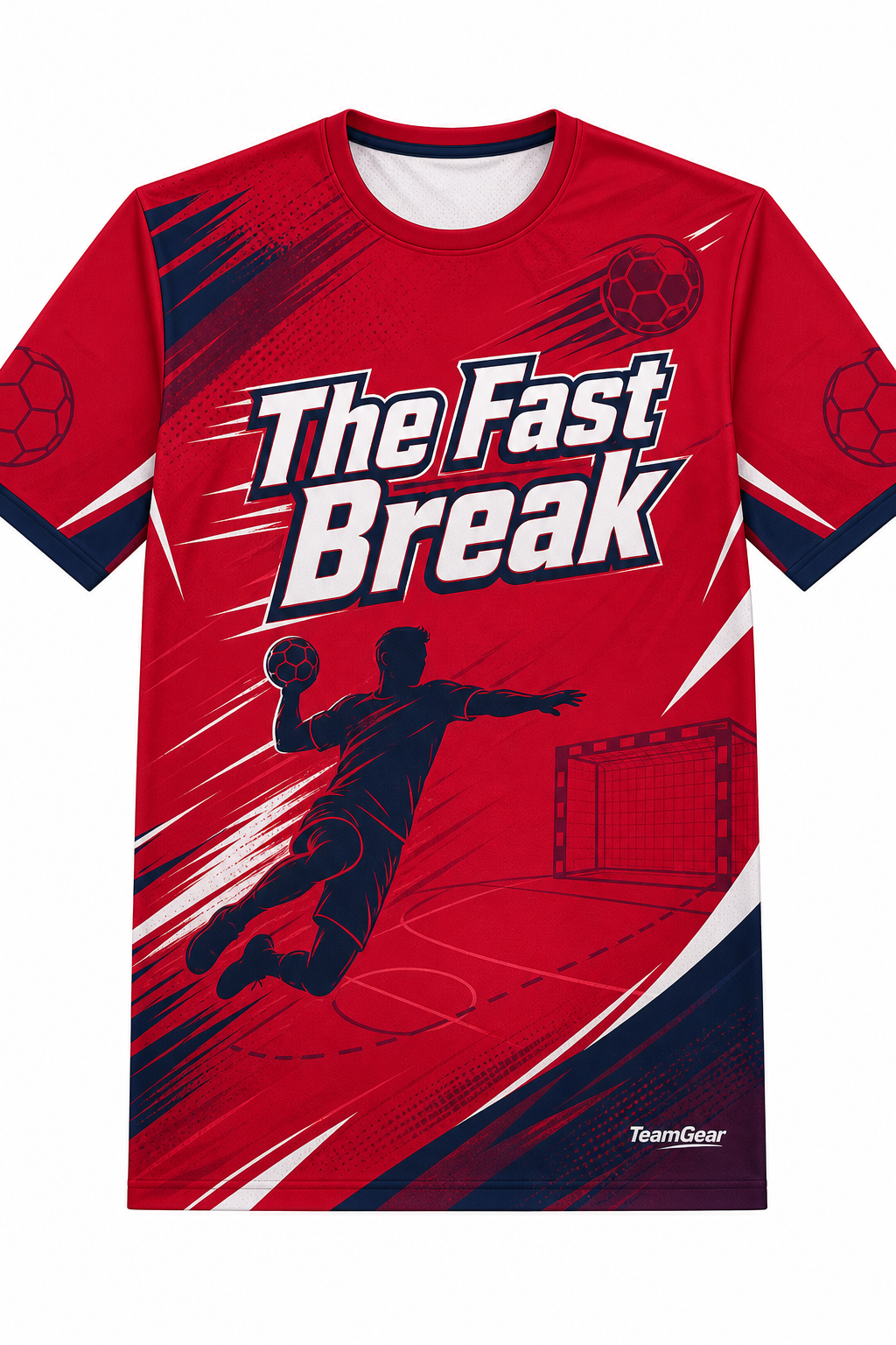 The Fast Break Crimson Handball Jersey design
