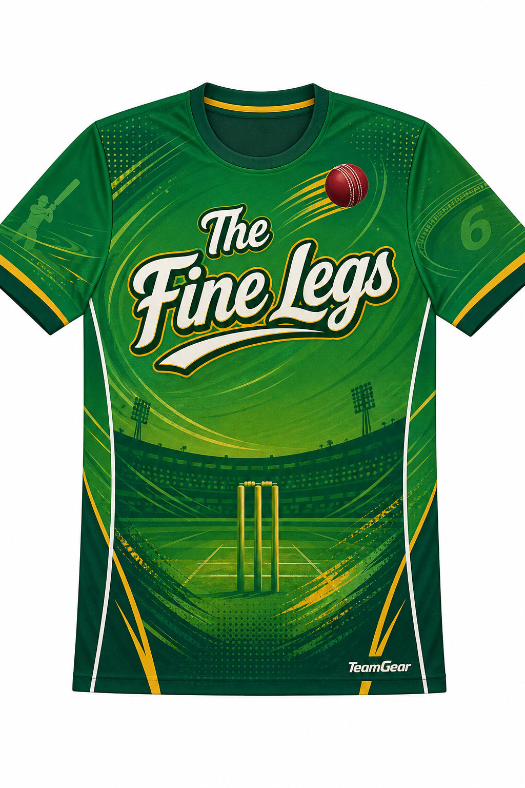 The Fine Legs Green Cricket Jersey design