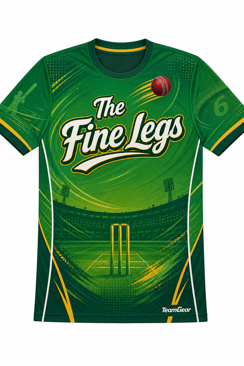 The Fine Legs Green Cricket Jersey design