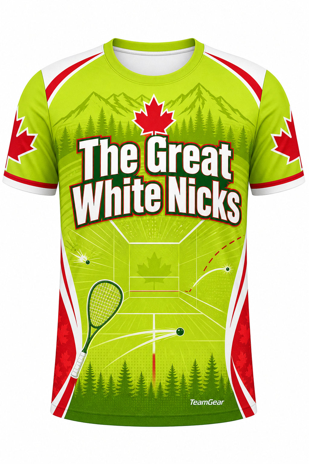 The Great White Nicks Lime Squash Jersey with name and number