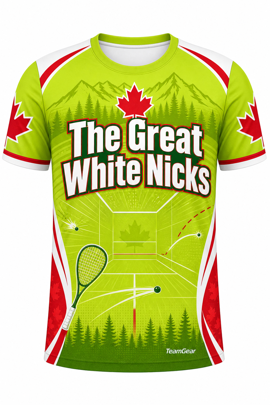 The Great White Nicks Lime Squash Jersey with name and number