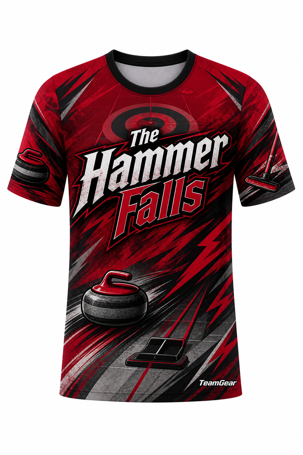 The Hammer Falls Crimson Curling Jersey design