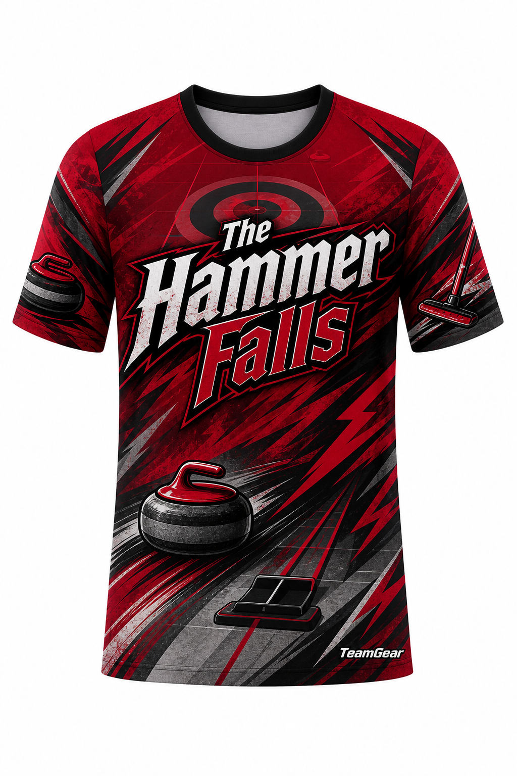 The Hammer Falls Crimson Curling Jersey design