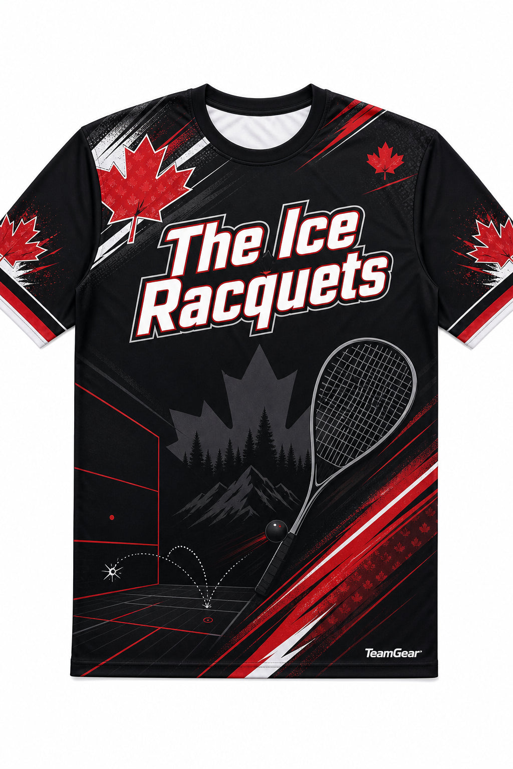 The Ice Racquets Black Squash Jersey with name and number