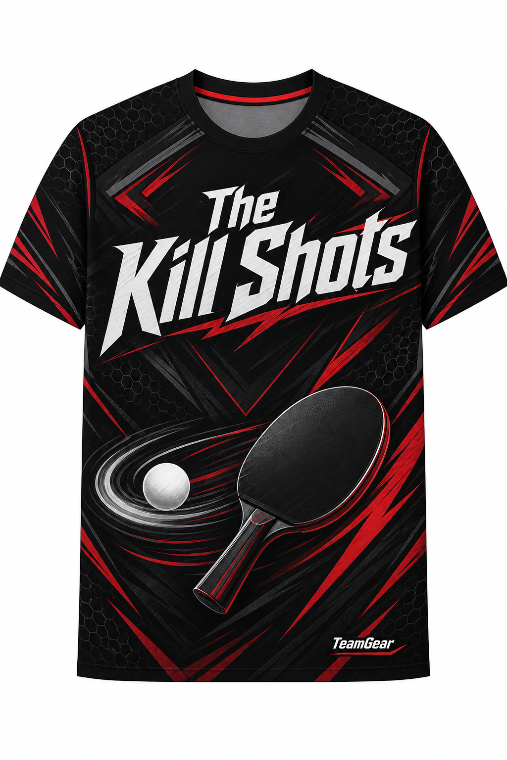 The Kill Shots Black Table Tennis Jersey with name and number