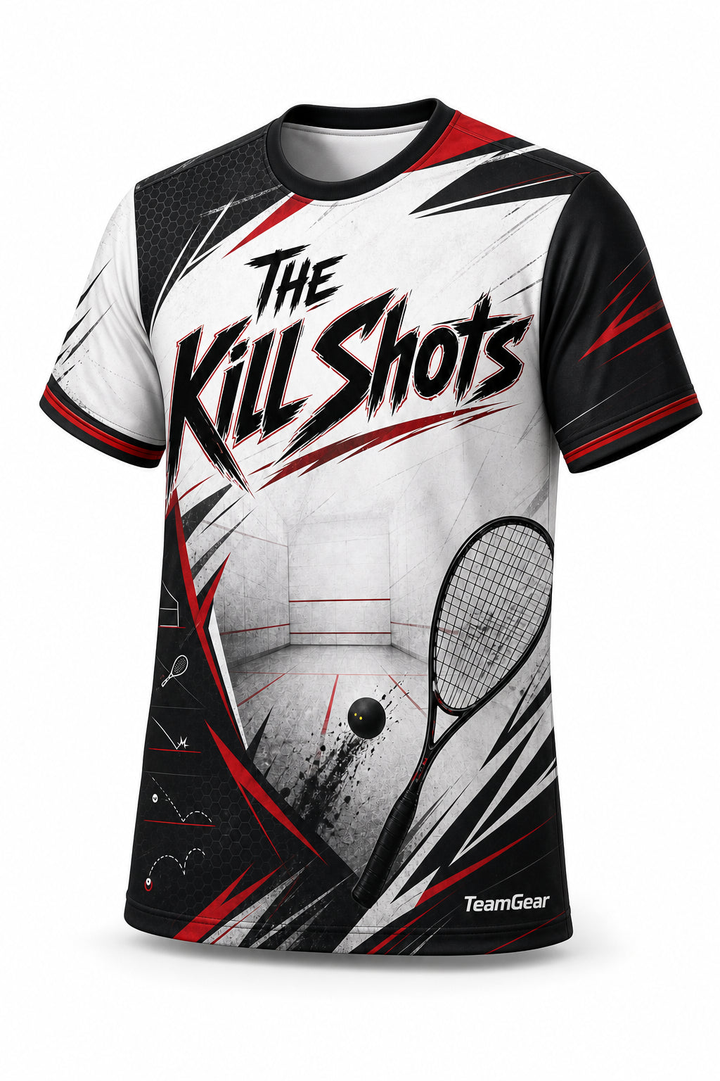 The Kill Shots White Squash Jersey - front and back view