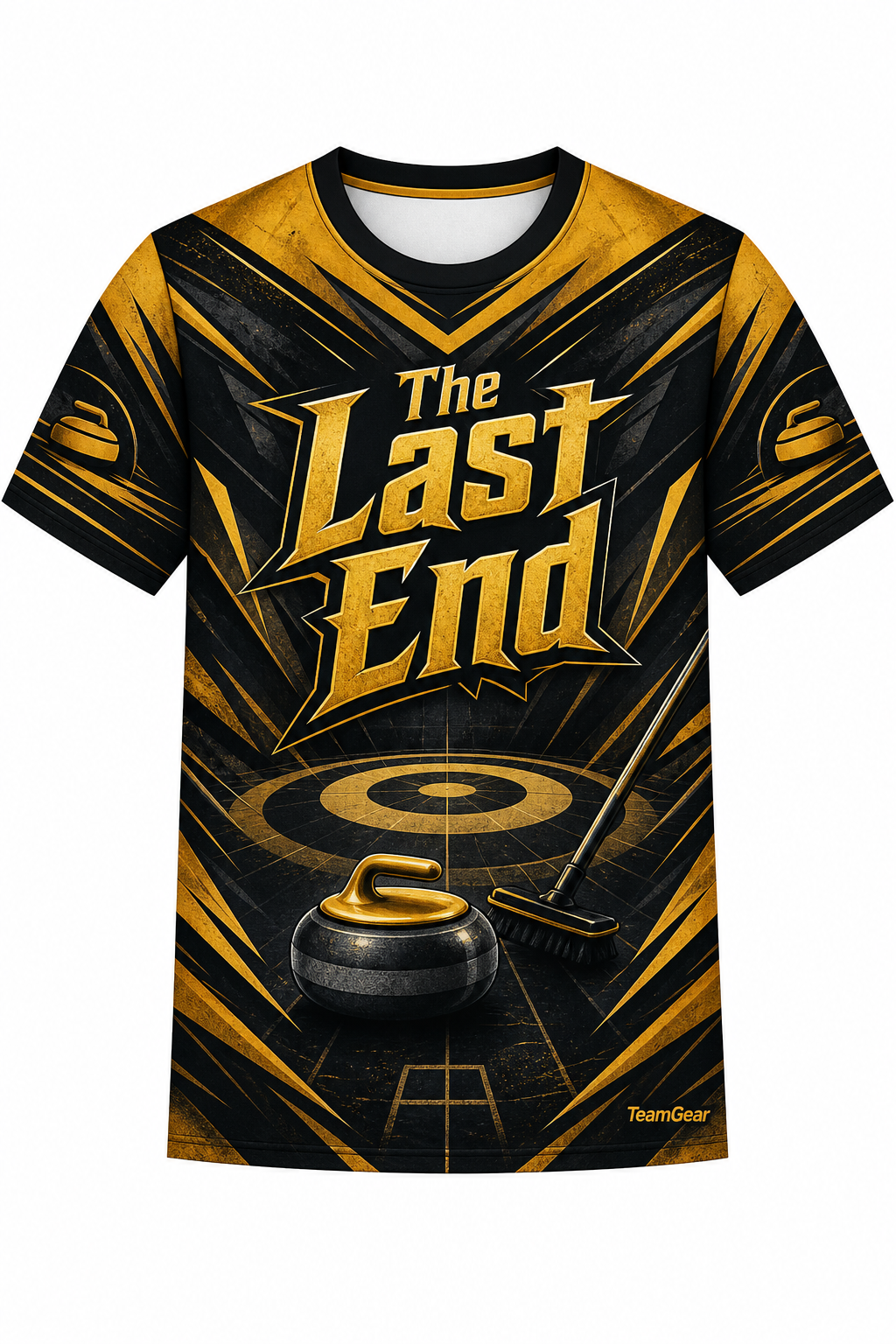 The Last End Gold Curling Jersey design