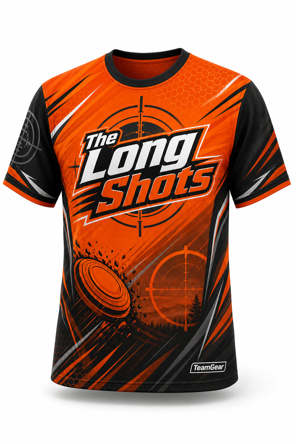 The Long Shots Orange Shooting Jersey - front and back view