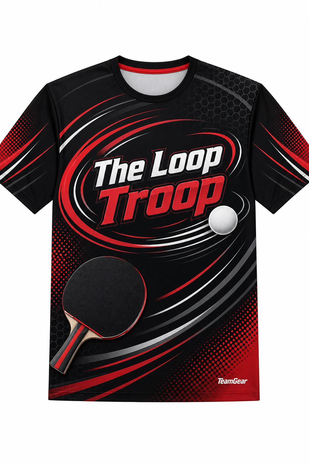 The Loop Troop Black Table Tennis Jersey with name and number