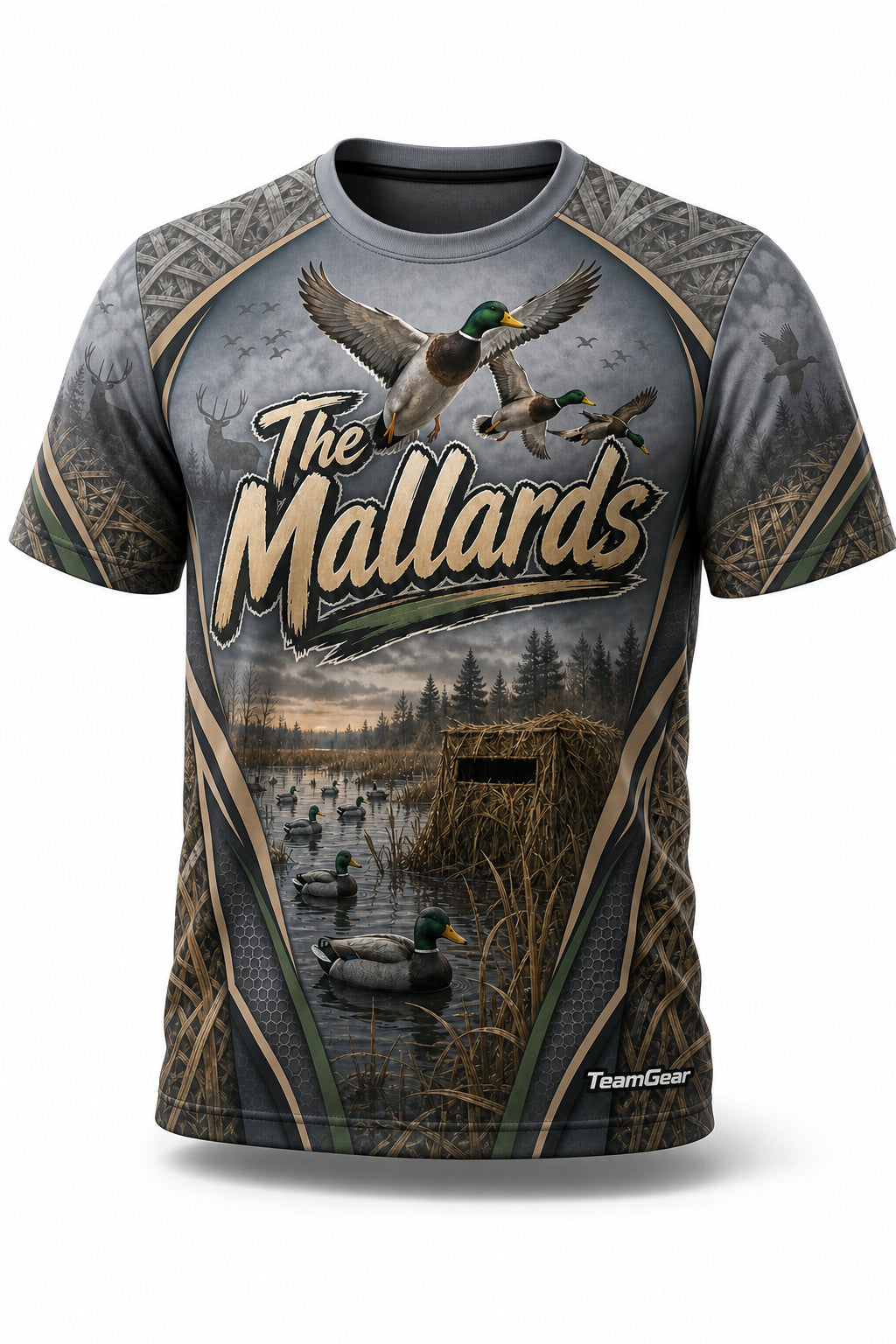 The Mallards Grey Hunting Jersey - front and back view