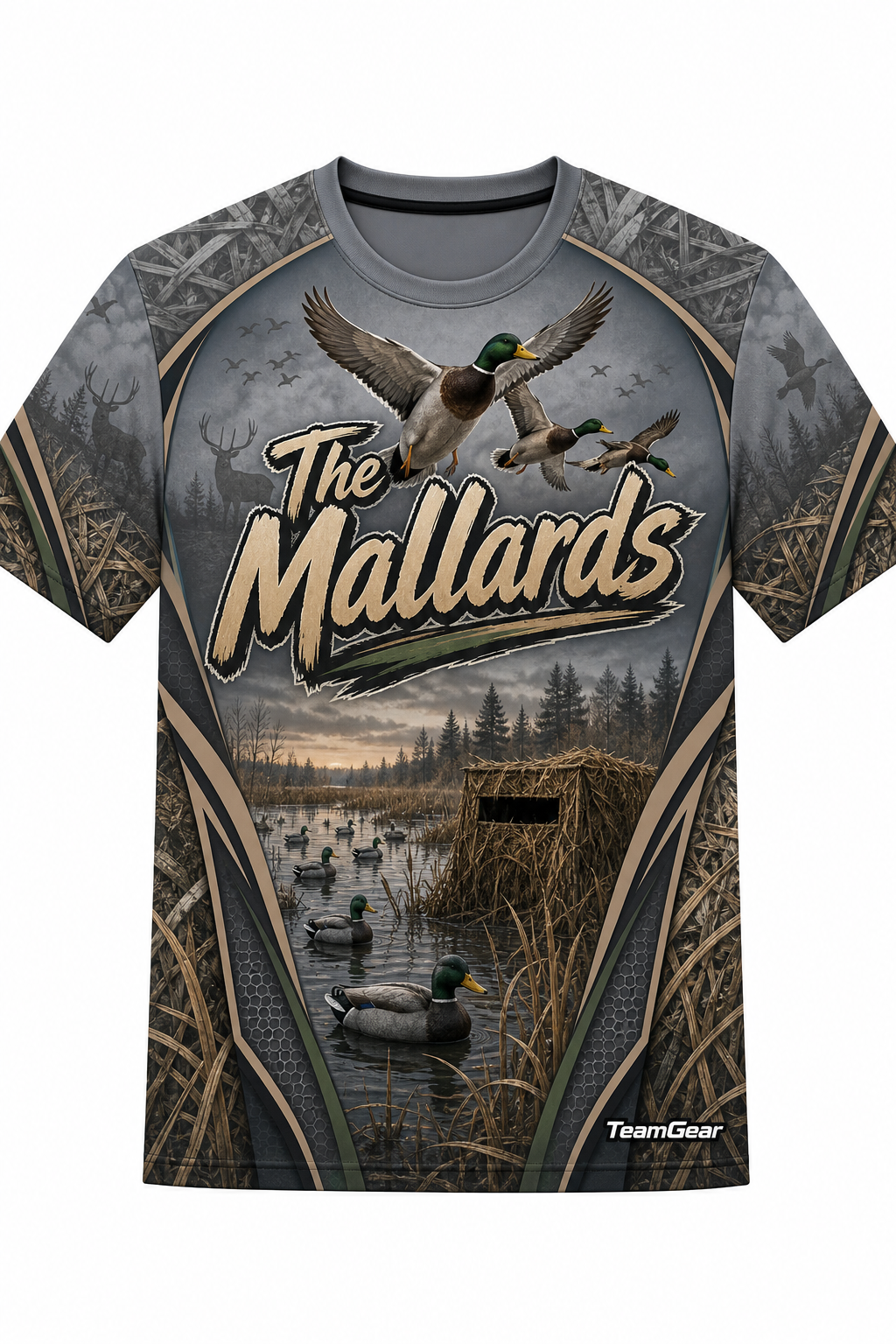 The Mallards Grey Hunting Jersey design