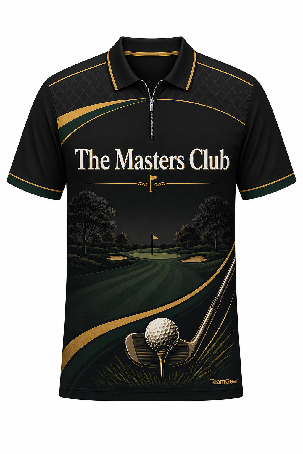 The Masters Club Black Golf Polo design