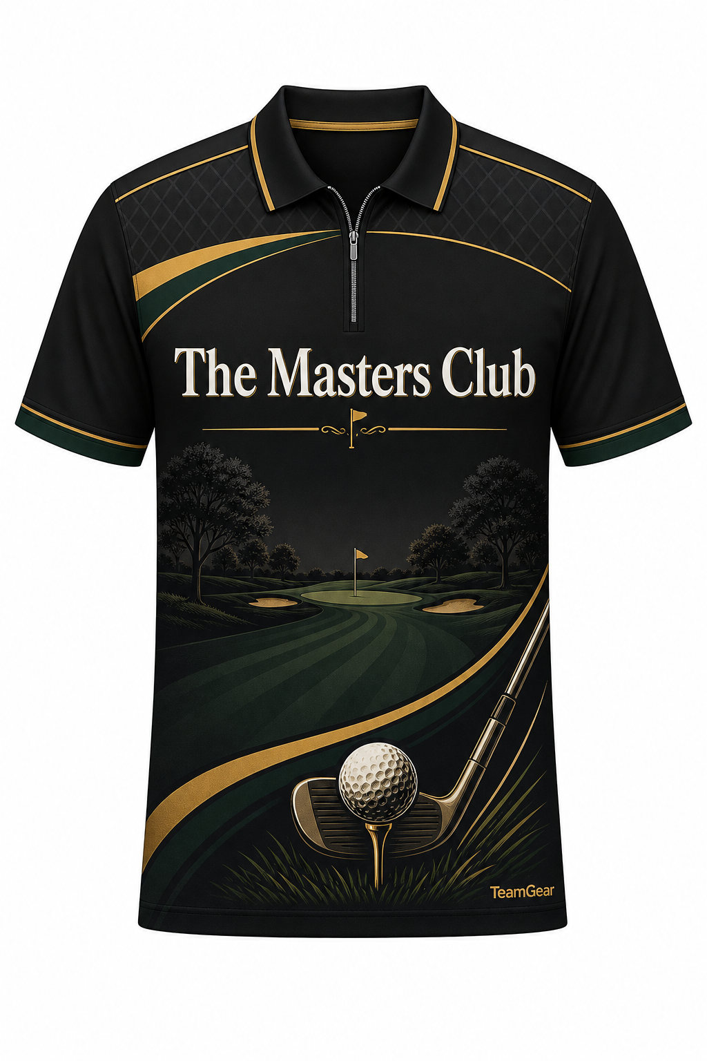 The Masters Club Black Golf Polo design